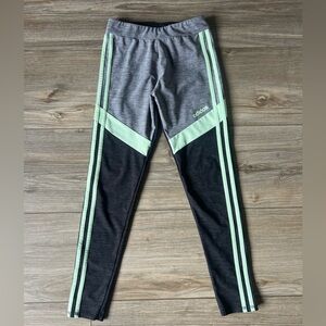 Adidas Kids Gray and Green Leggings size 14